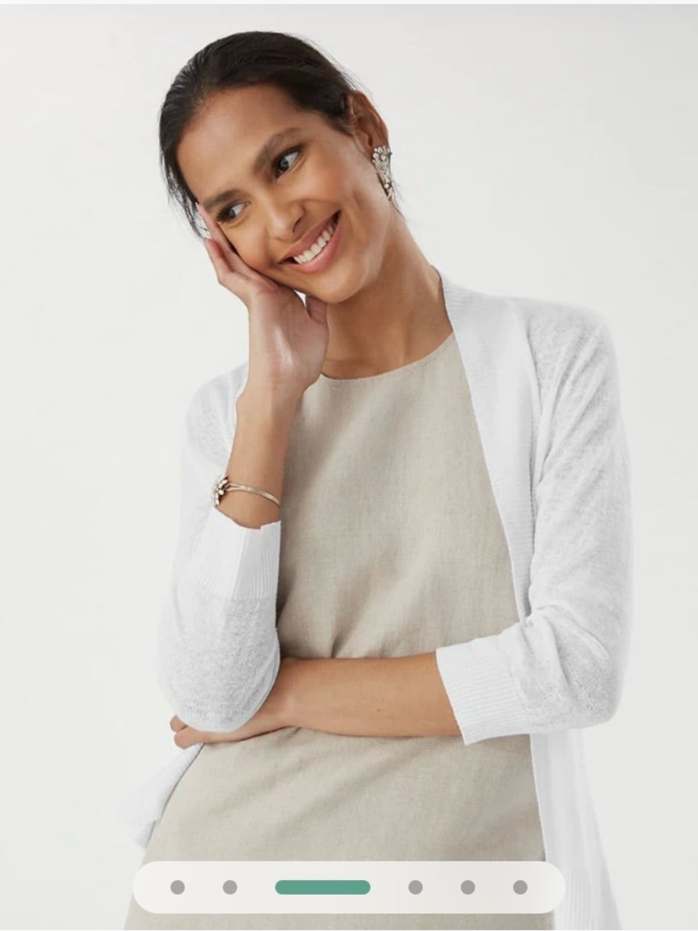 Tommy Bahama White Lightweight Open-Front Lea Cardigan